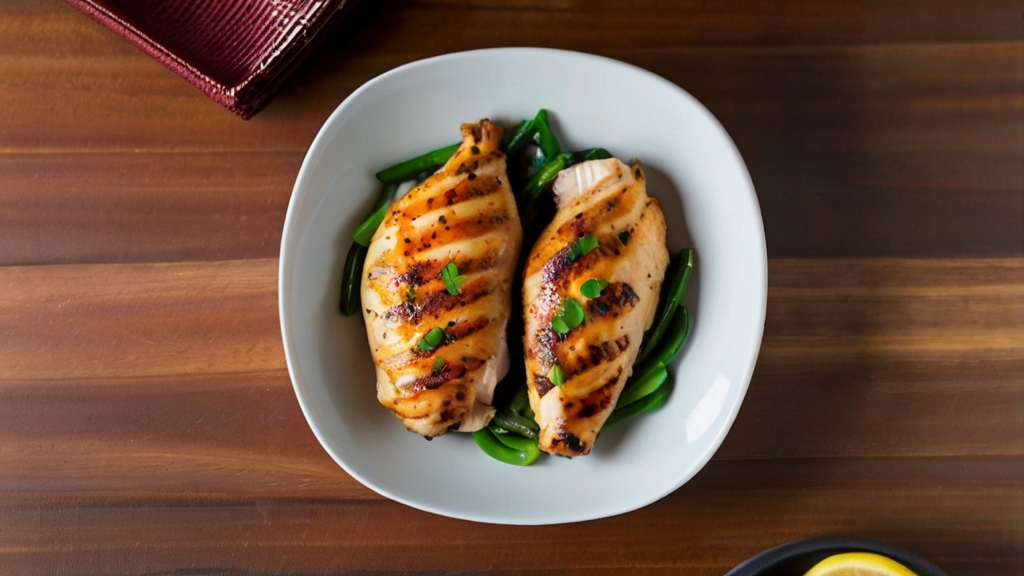 Air fried chicken breast are waiting for serving on dish