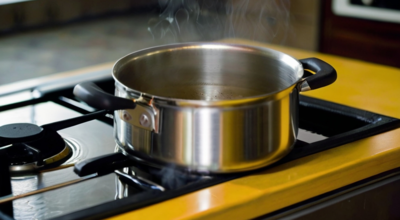 Water boiling on the stove